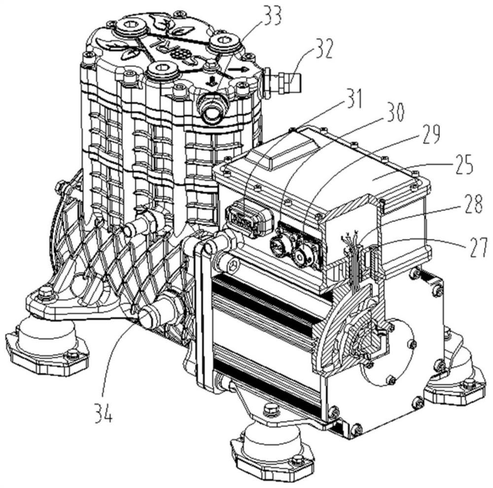 Air source system of water-cooling air compressor for vehicles