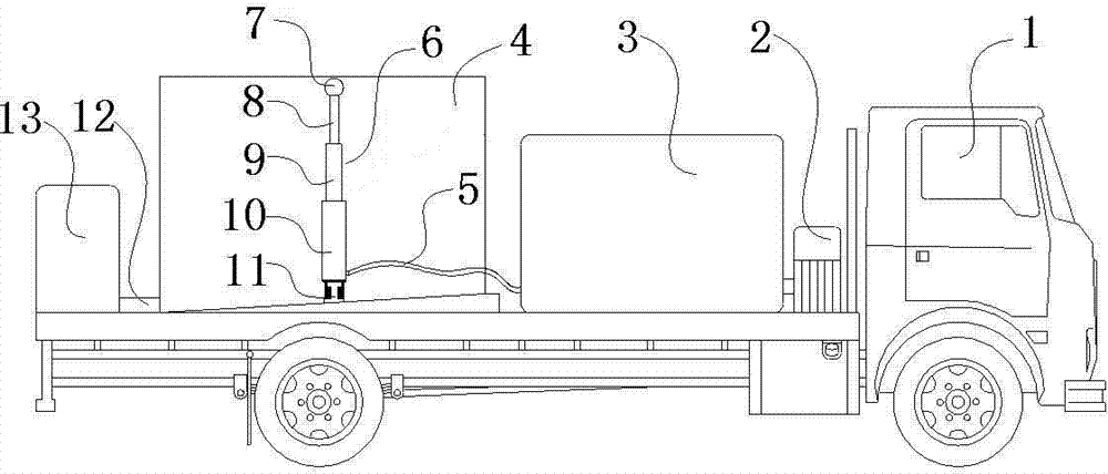 Dry-type wide tunnel dust settling vehicle with water recycling function