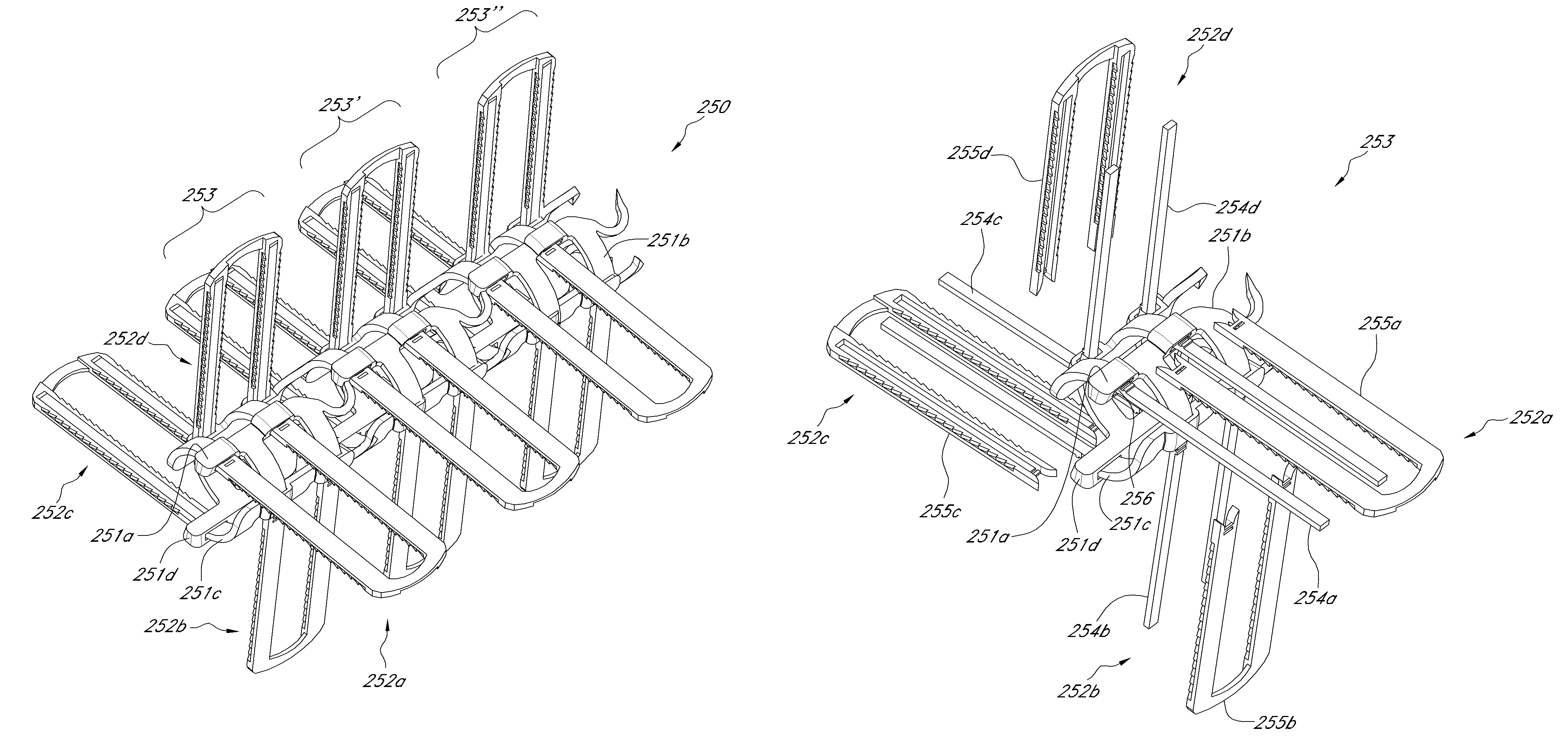 Axially-radially nested expandable device