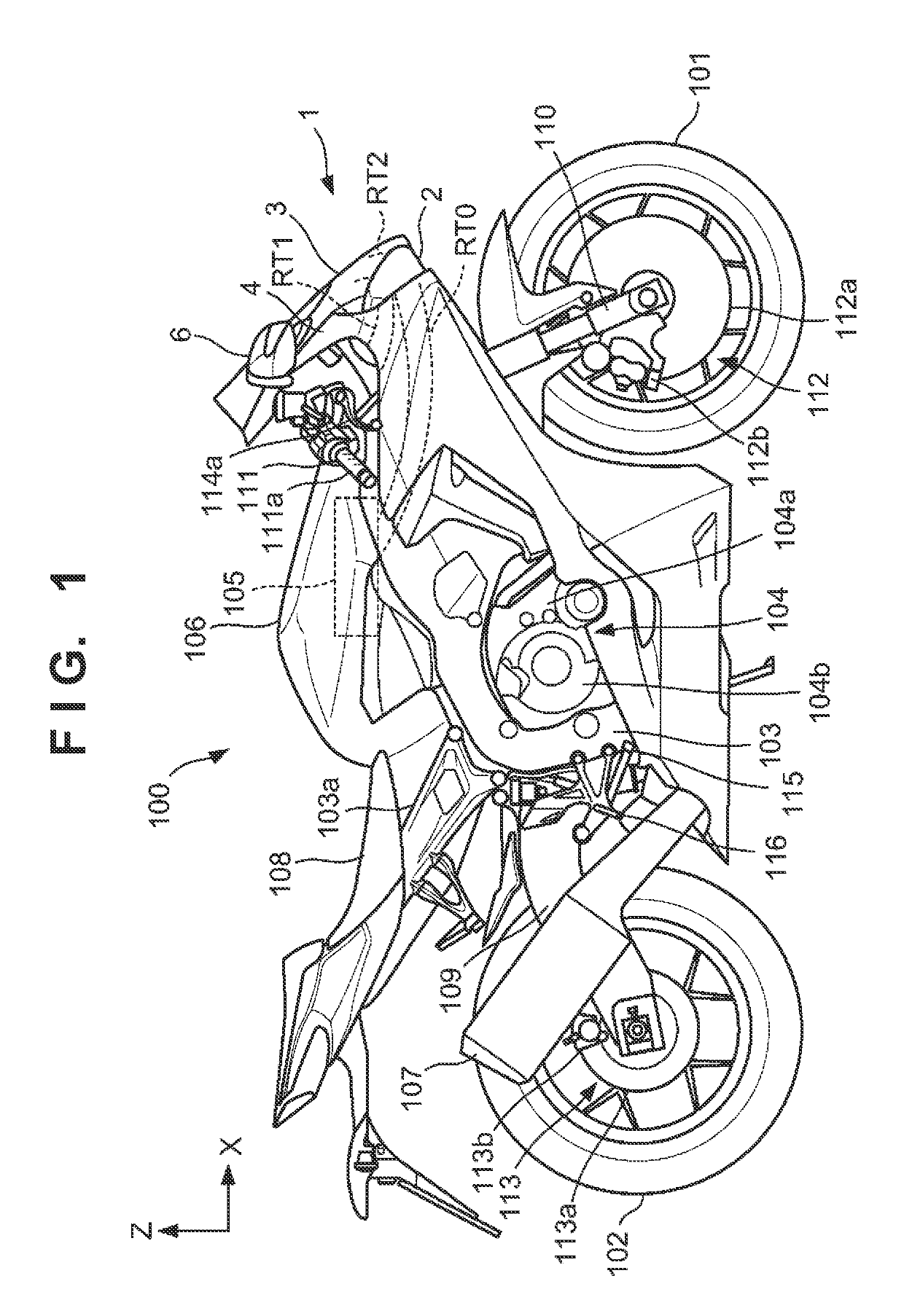 Front structure of saddle ride type vehicle