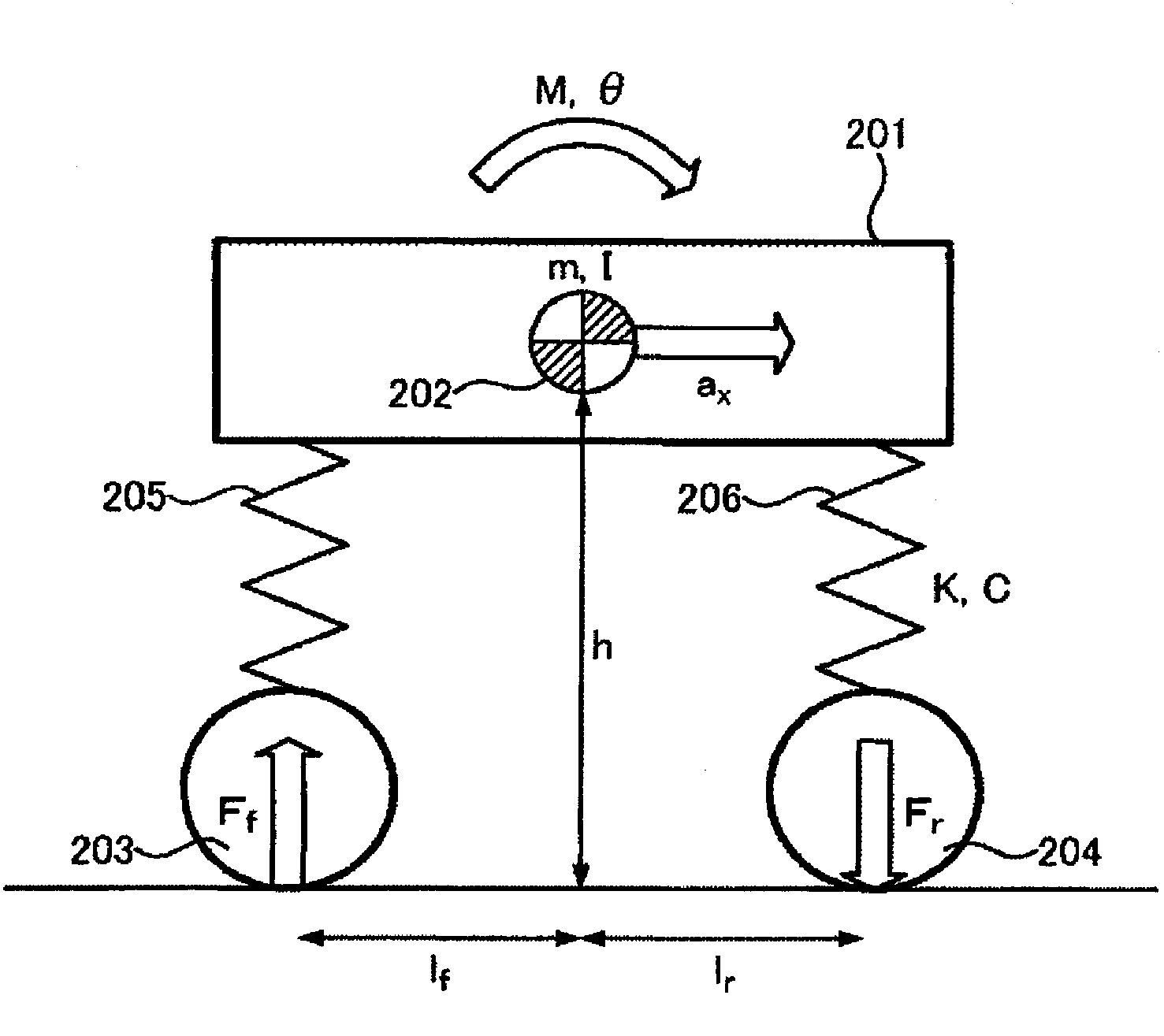 Pitching control device for electric vehicle