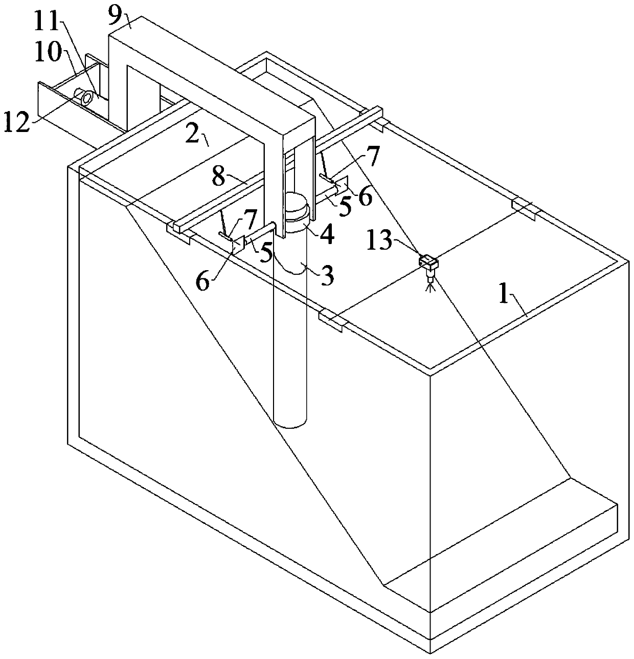 Push-type slope terrain model foundation horizontal load test device