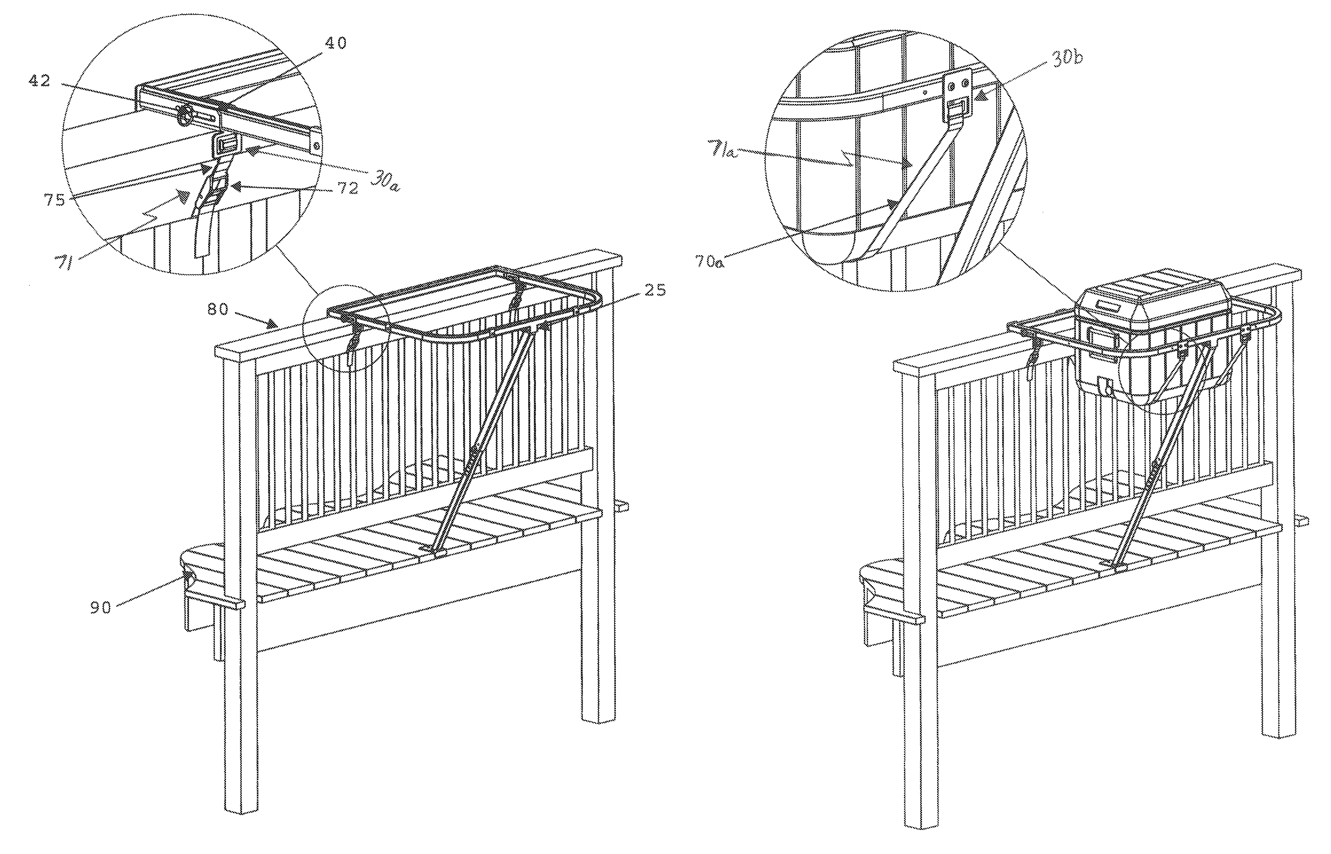 Railing extension device and method therefore