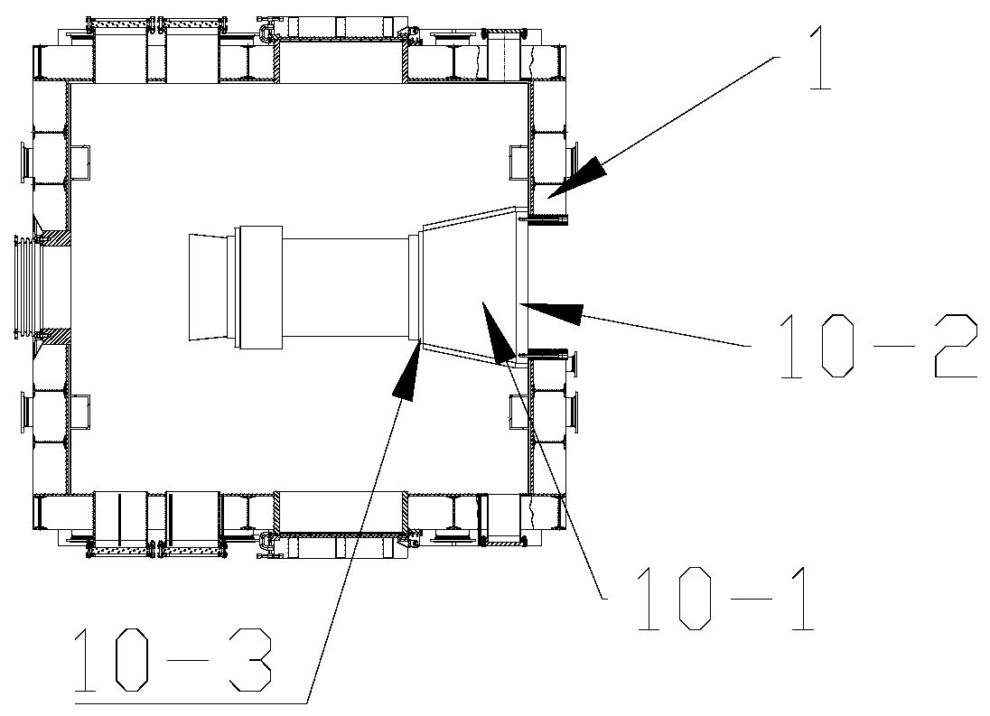 A high-temperature vacuum wind tunnel test chamber and diffuser integral structure with sliding thermal compensation function and sliding thermal compensation method