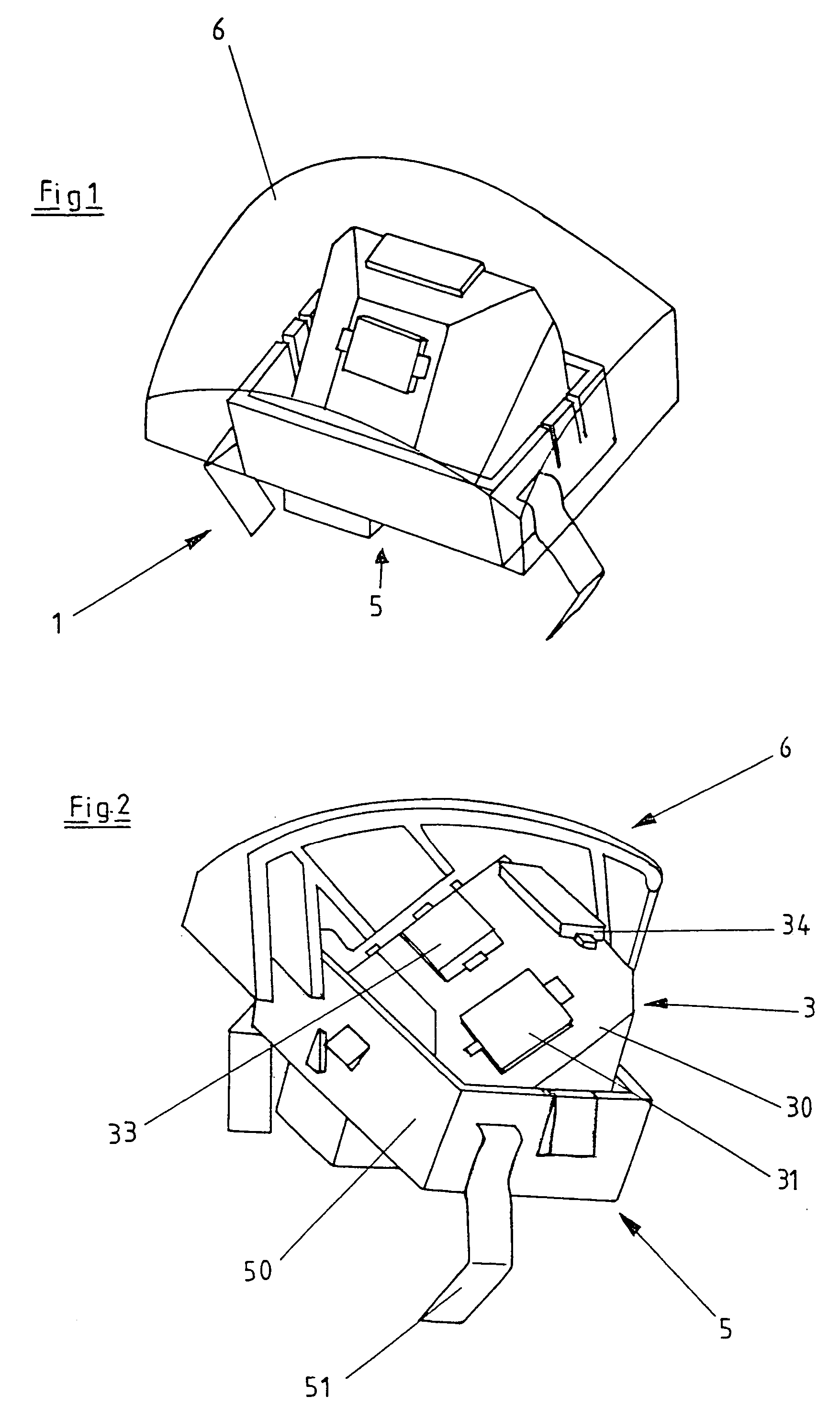 Sensor device with three-dimensional switch carrier having differently oriented infrared photodetectors