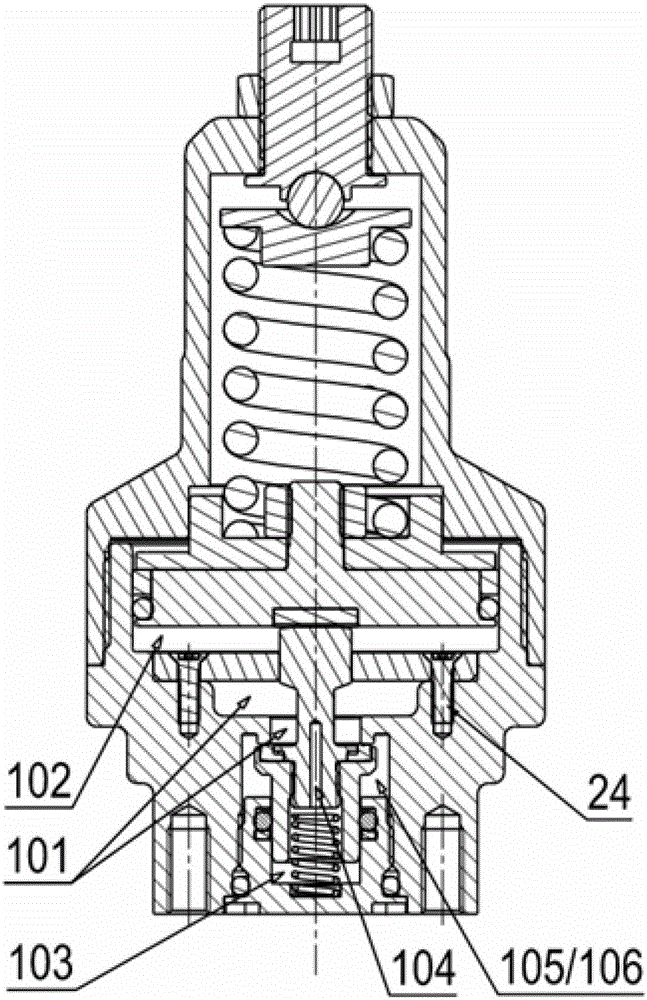 Decompression chamber structure of a large flow balanced pressure regulating valve