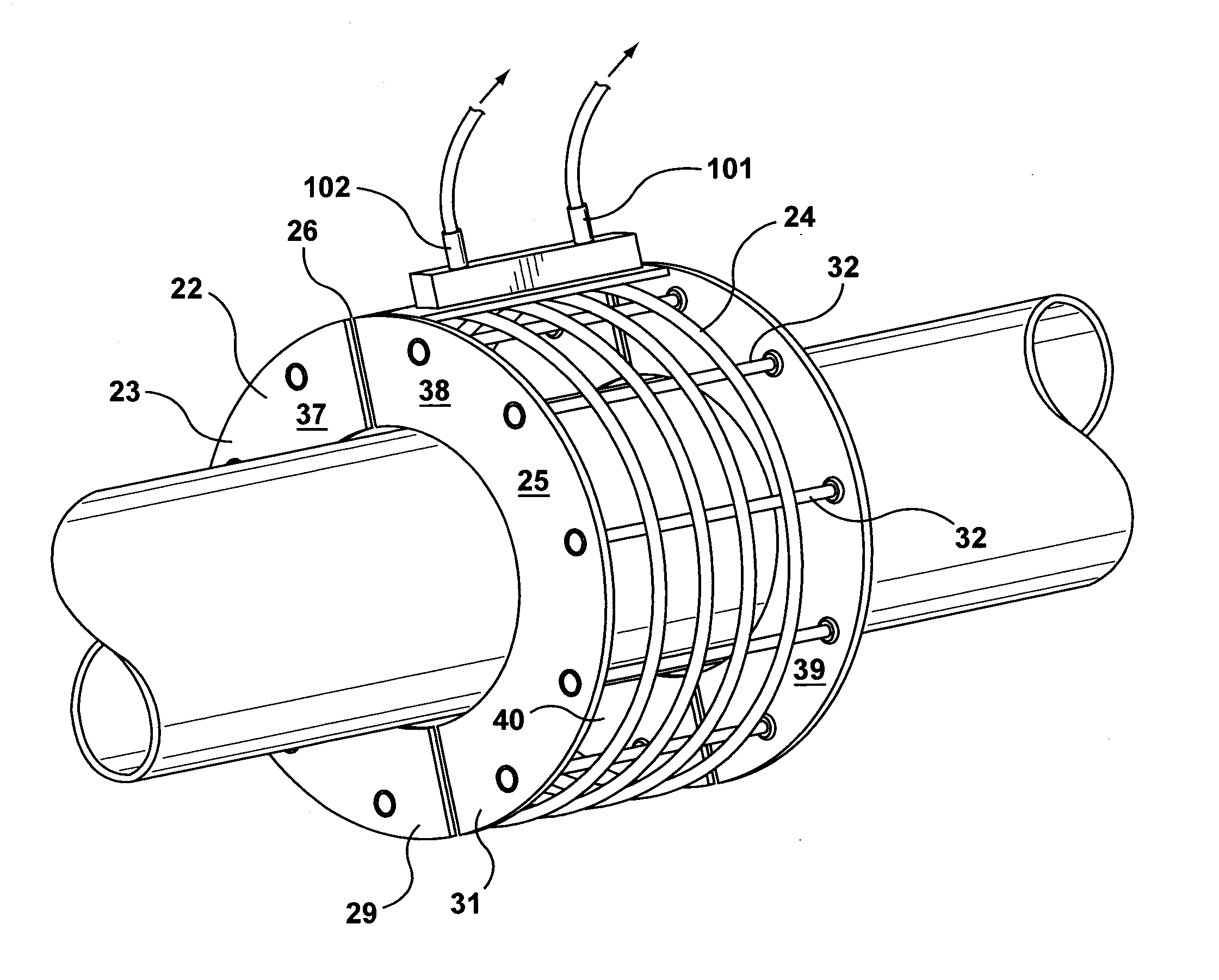 Induction heating apparatus for pipeline connections
