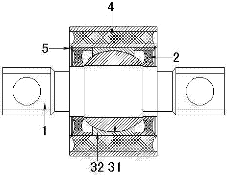 Combined type rubber metal joint bearing and method