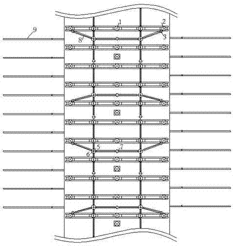 Hyperstatic scour prevention four-dimensional roadway support device and support method thereof