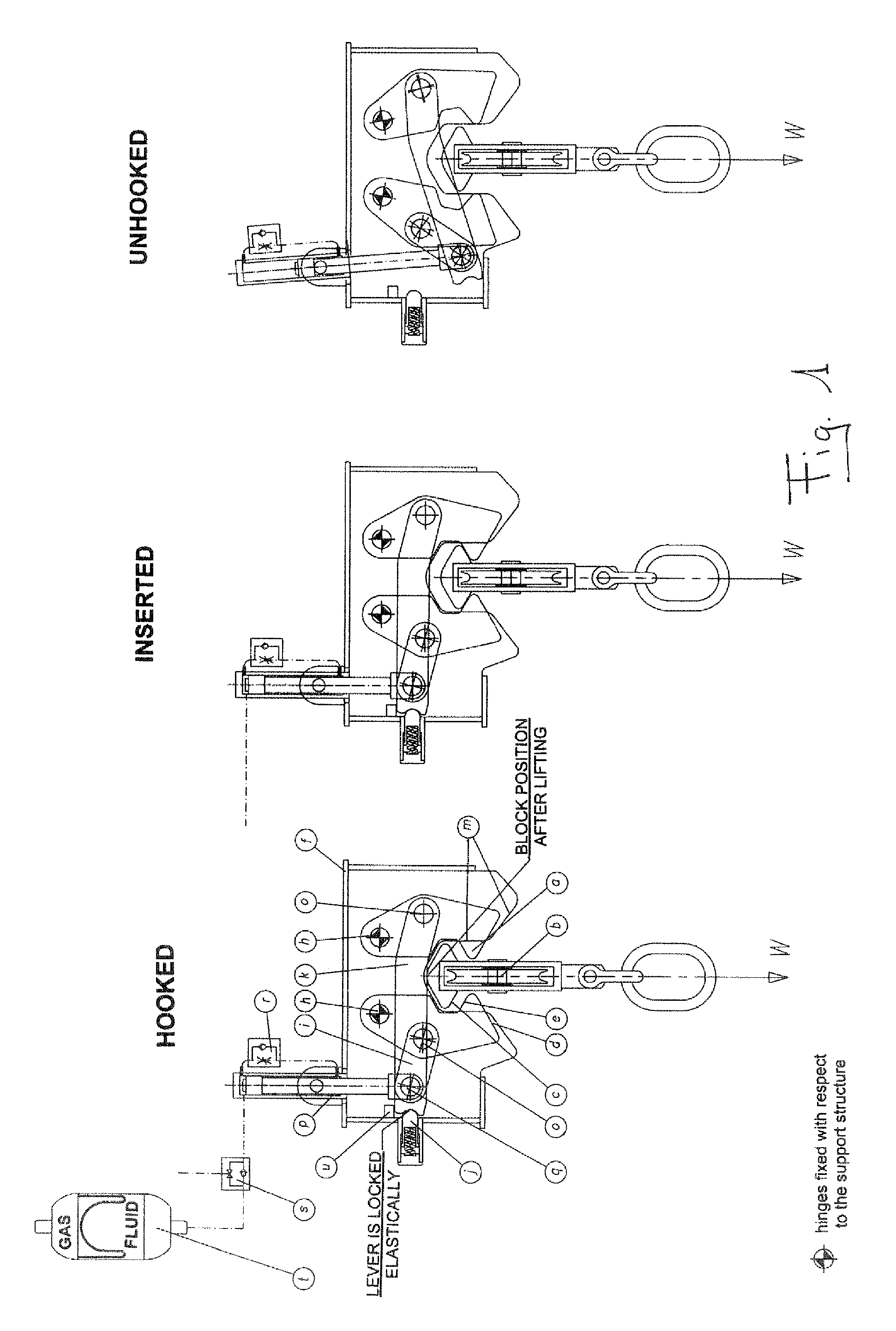 Automatic Hooking Device And Controlled Release Of Loaded Blocks