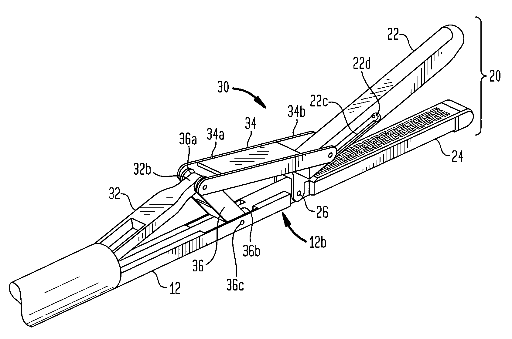 Surgical stapler with an end effector support