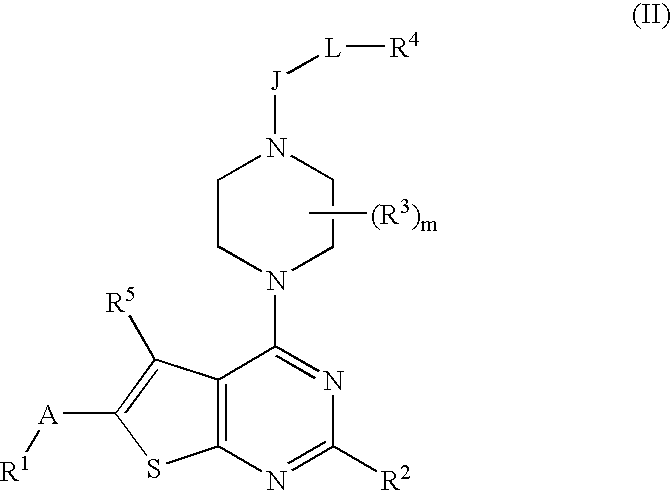 4-thieno[2,3-D]pyrimidin-4-YL piperazine compounds