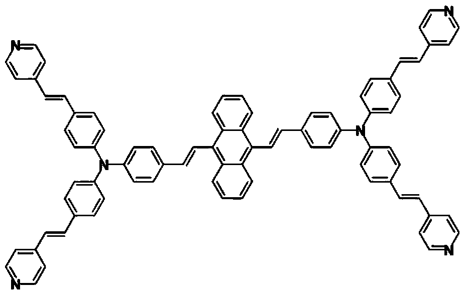 Pyridine-triphenylamine-anthracene conjugated molecule with aggregation-induced emission property and preparation method thereof