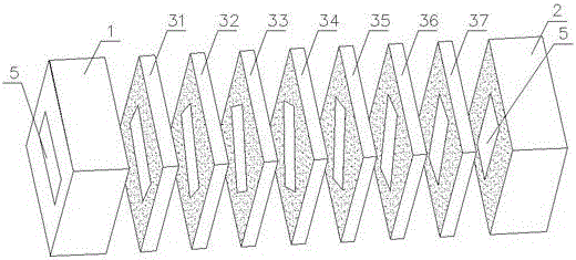 Self-positioning stepped twisted waveguide and its vacuum brazing process