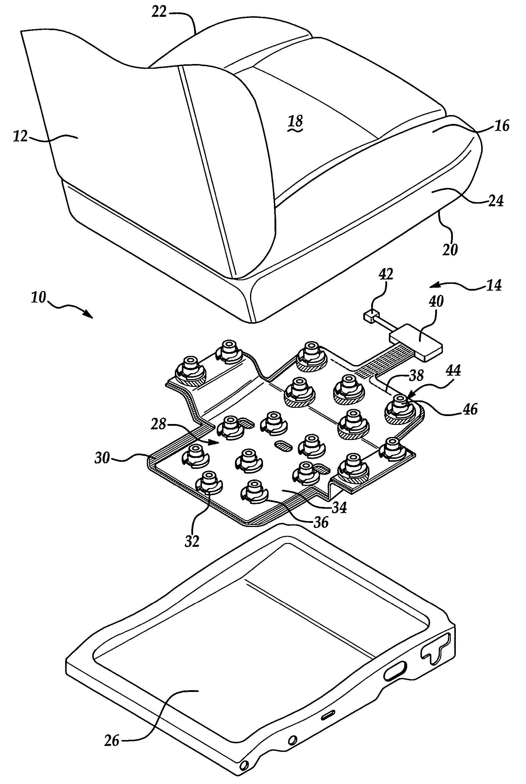 Vehicle occupant sensing system having sensor assemblies with variable biasing member