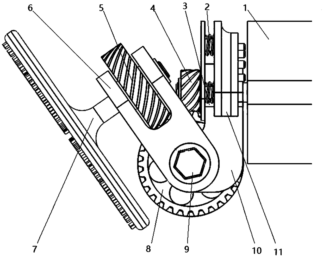 Angle adjustable multi-degree of freedom polishing machine polishing head mechanism