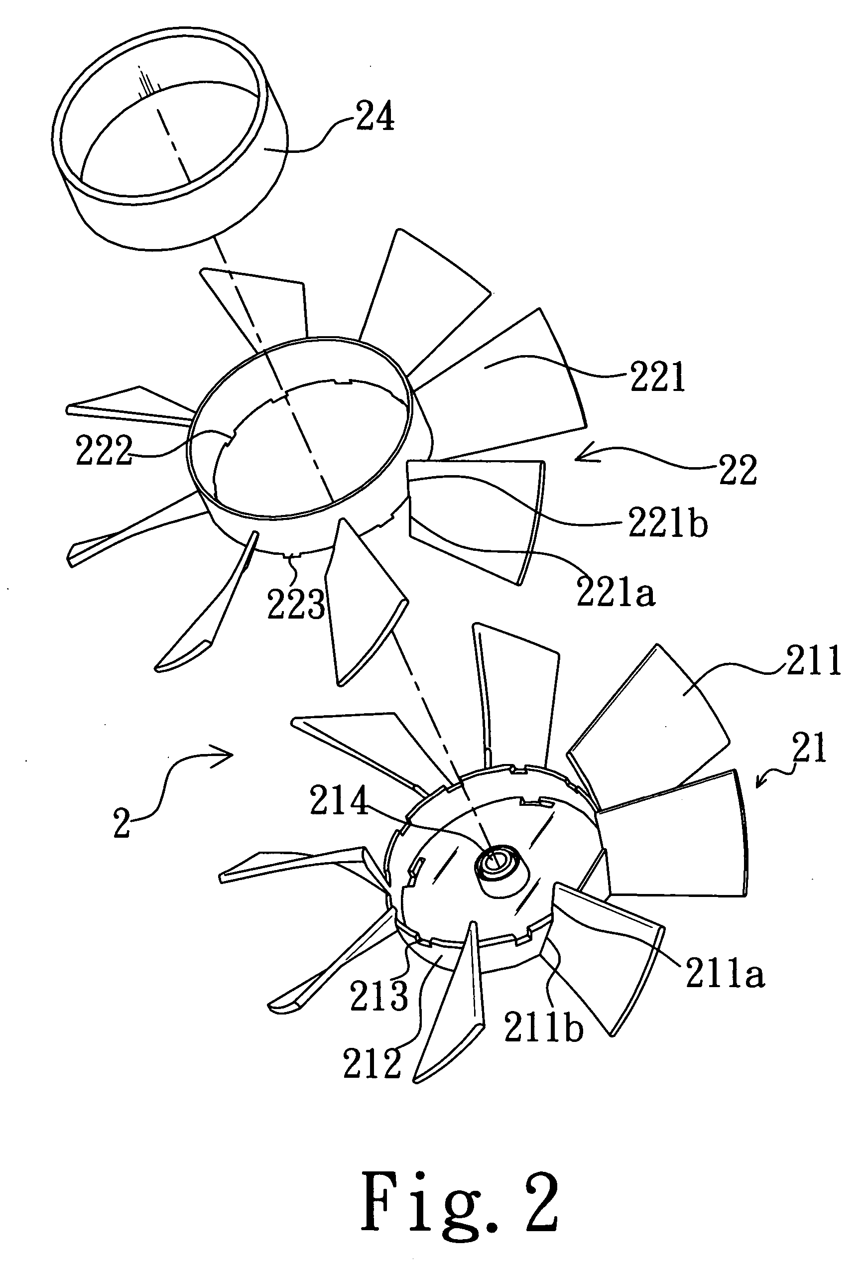 Combination type fan leaves structure