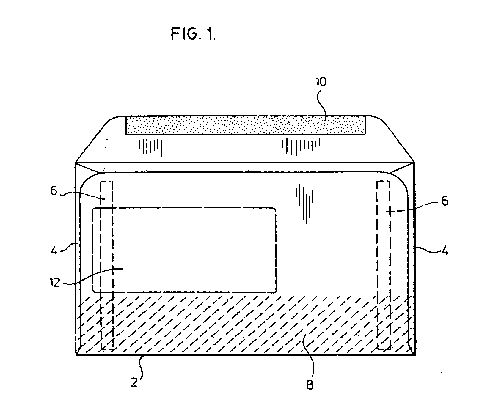 Envelope for mailing of cards containing an embedded chip