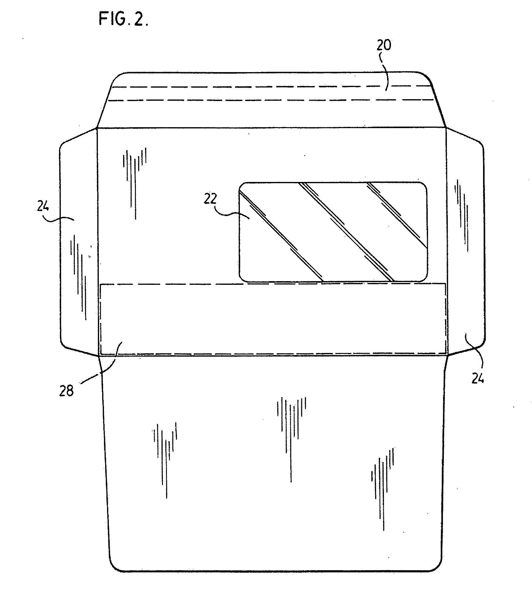 Envelope for mailing of cards containing an embedded chip