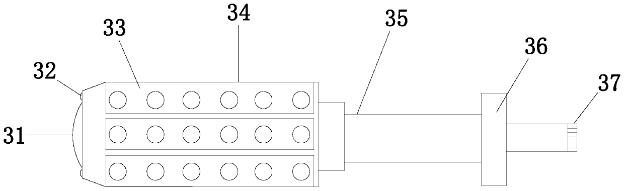 A non-destructive testing device for the inner wall of a pipe