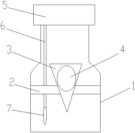 Glassware with triangular block used in inner part for stirring materials