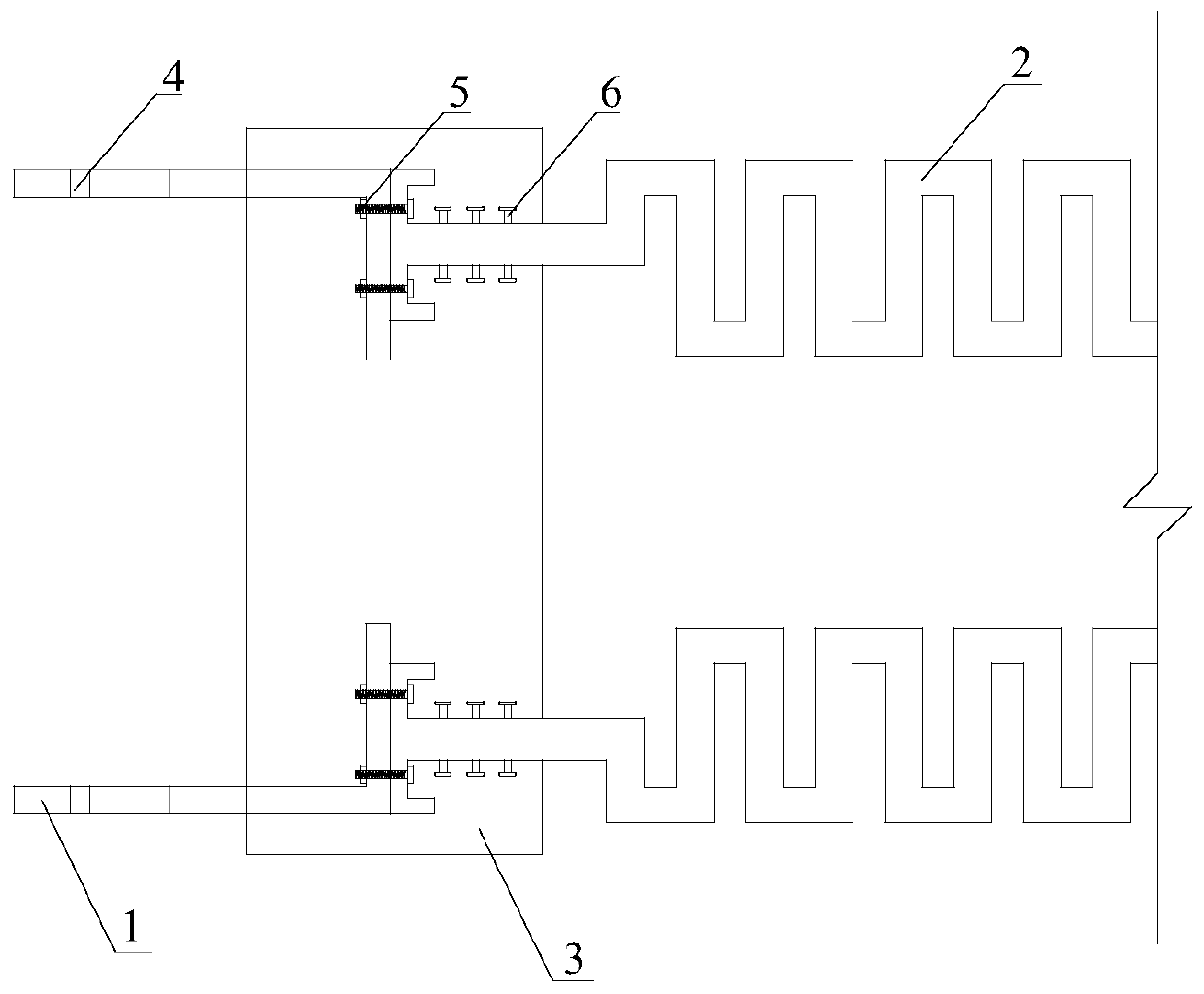 Fabricated corrugated steel plate shear wall structure and construction method thereof