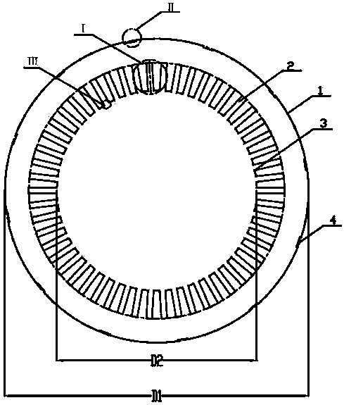 Stator punching sheet of high-voltage permanent-magnet synchronous motor, winding stator and motor