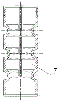 Case circular discontinuous energy concentrating jet flow cracker