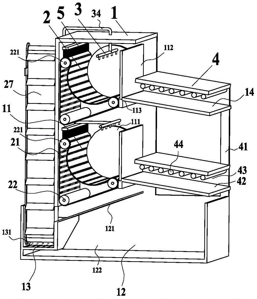 A crawler shot blasting machine