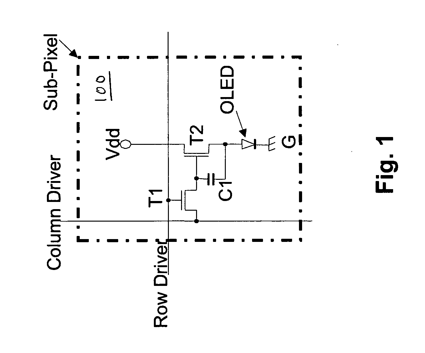 Method and apparatus for image based power control of drive circuitry of a display pixel