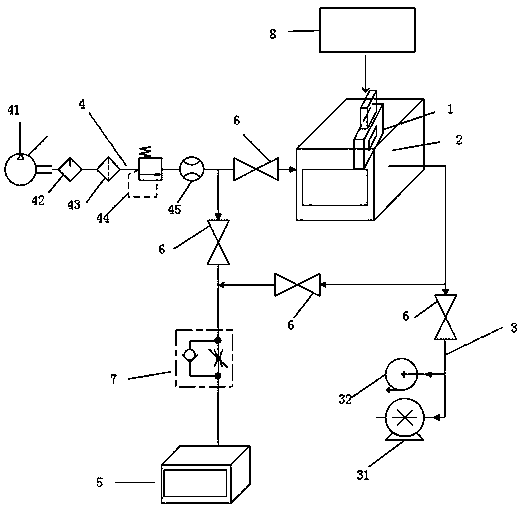 System for detecting number of fallen particles during working process of valve