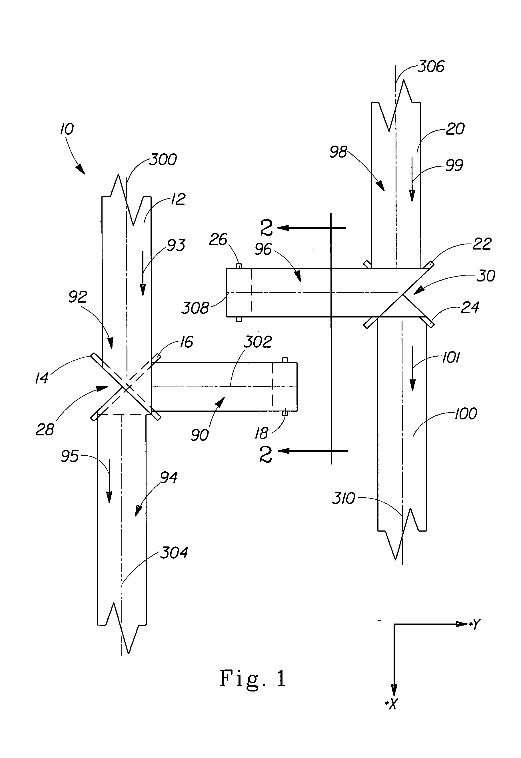 Method of placing a material transversely on a moving web