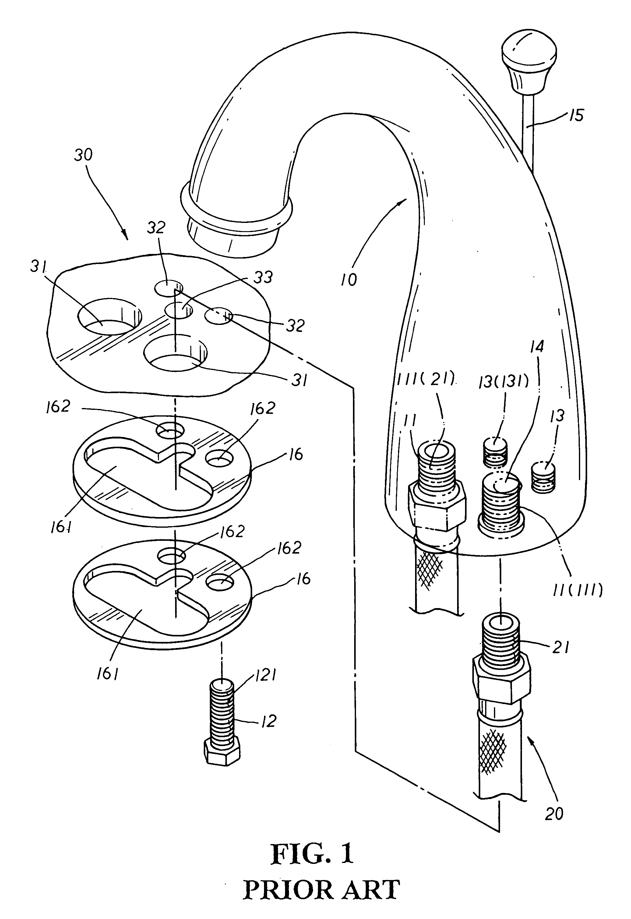 Water outlet tubing structure for faucets