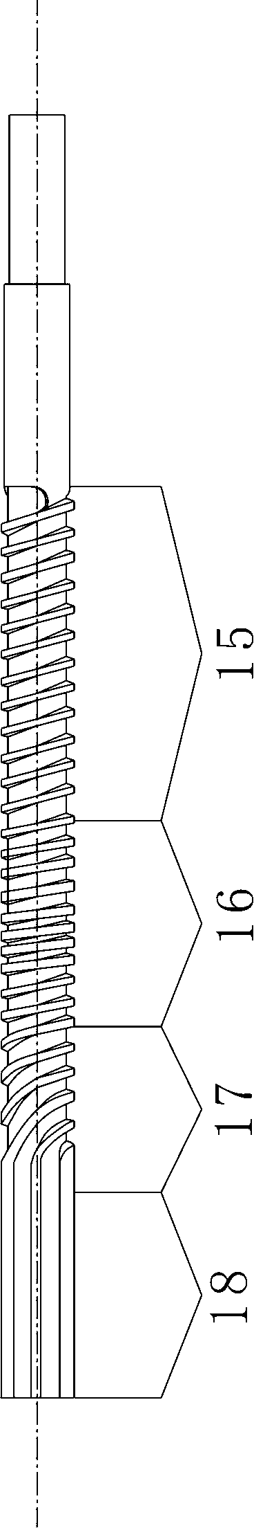 Method and equipment for simultaneously forming multiple high polymer thin bars by single screw machine barrel