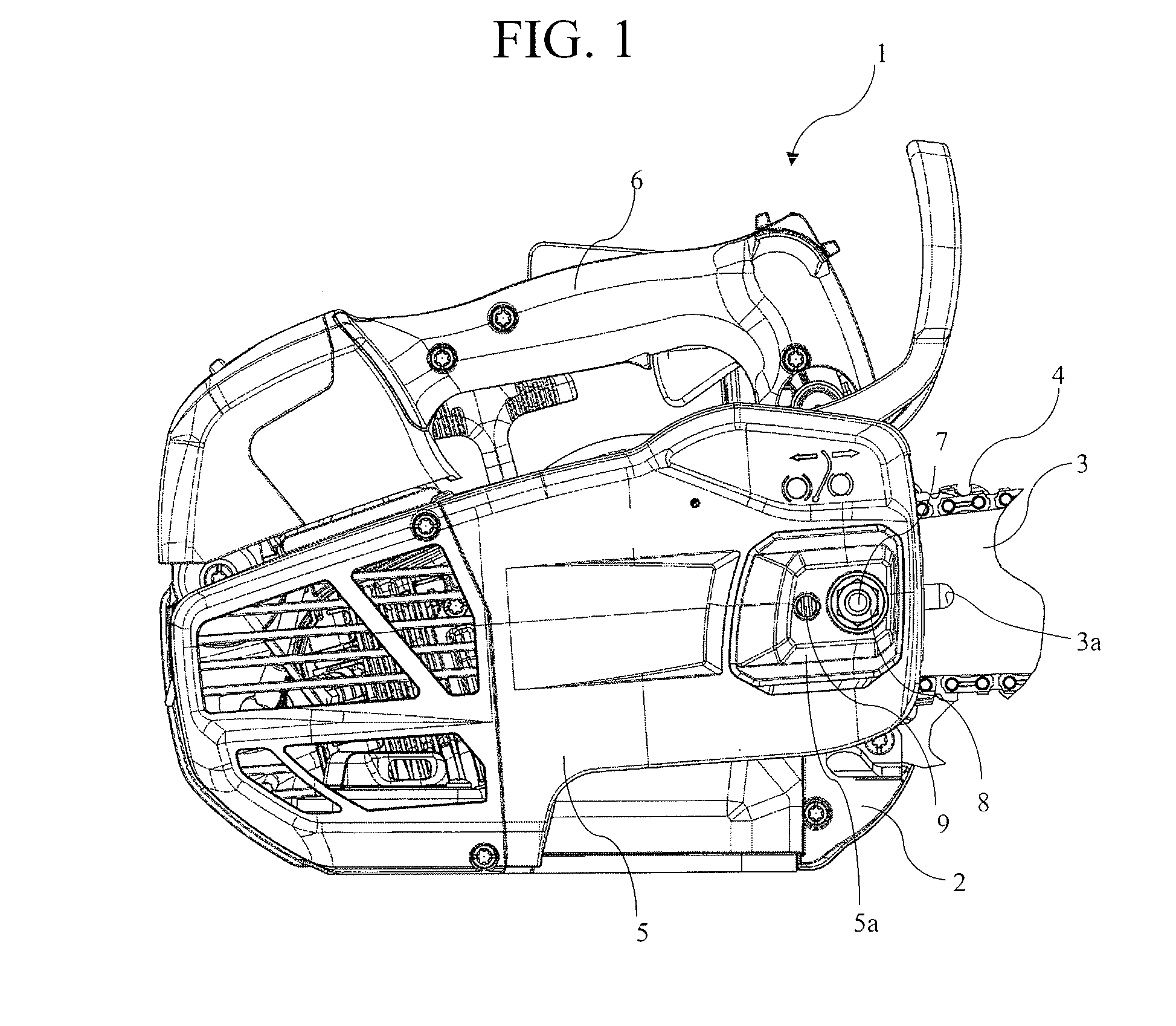 Chain tension adjustment device of chain saw