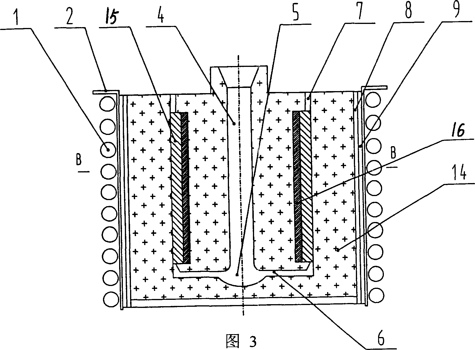 Double metal combining method in sand mould