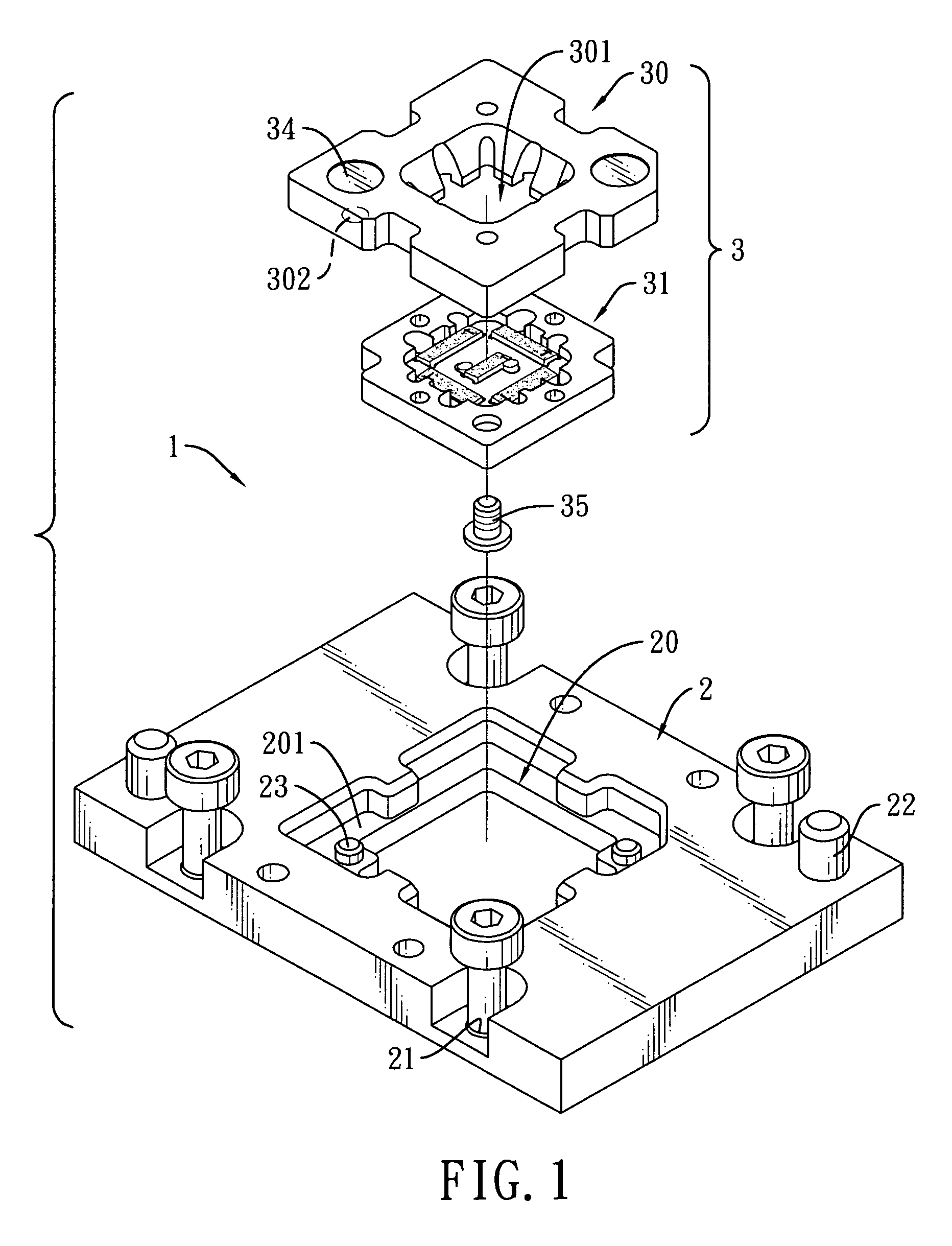 Test socket with a rapidly detachable electrical connection module
