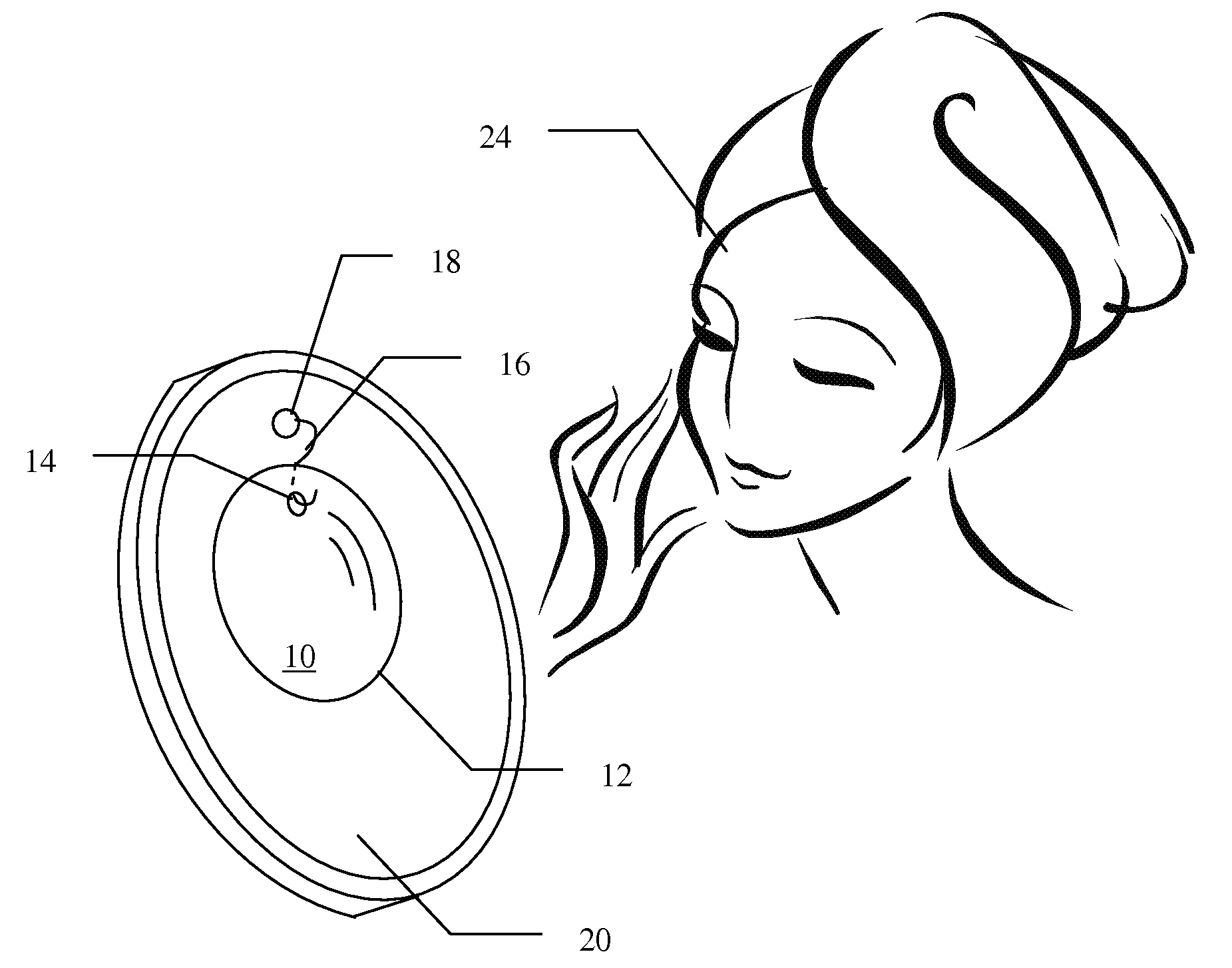 Optical device for providing prescription correction to a mirror