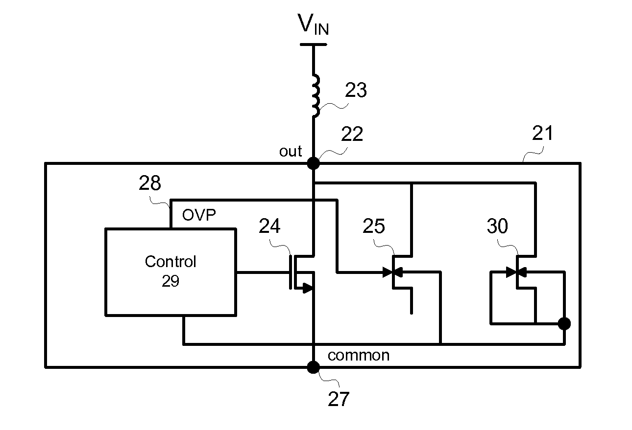 Method and Apparatus for Over-voltage Protection With Breakdown-Voltage Tracking Sense Element