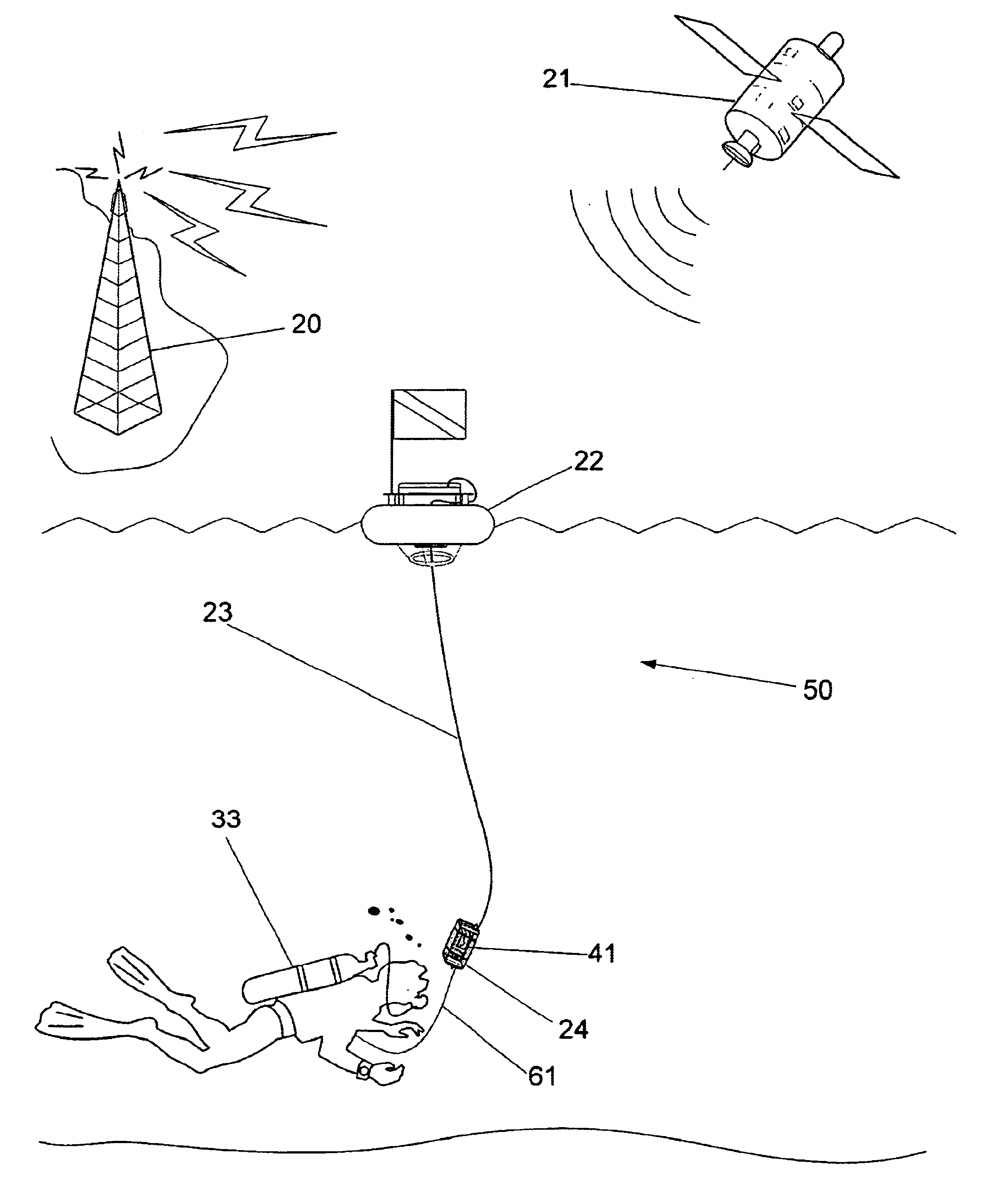 Navigational device for an underwater diver