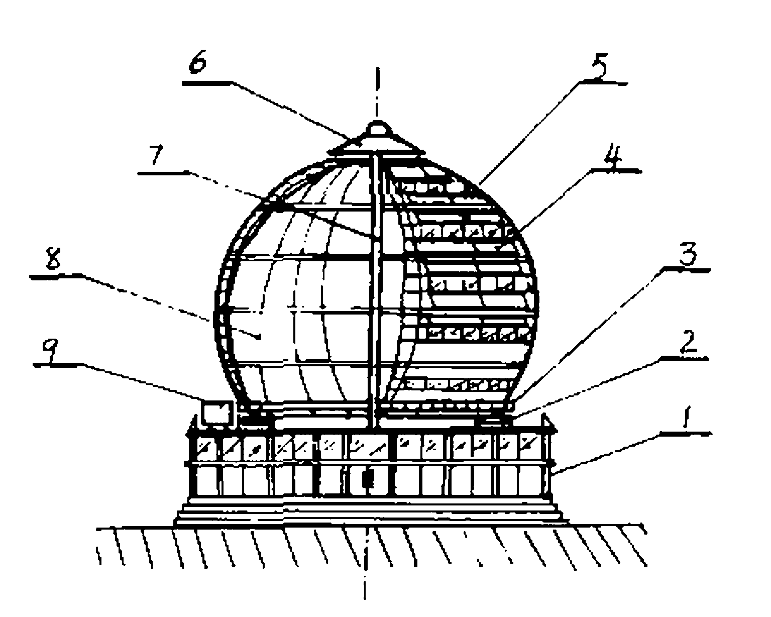 Spherical rotating solar photovoltaic building