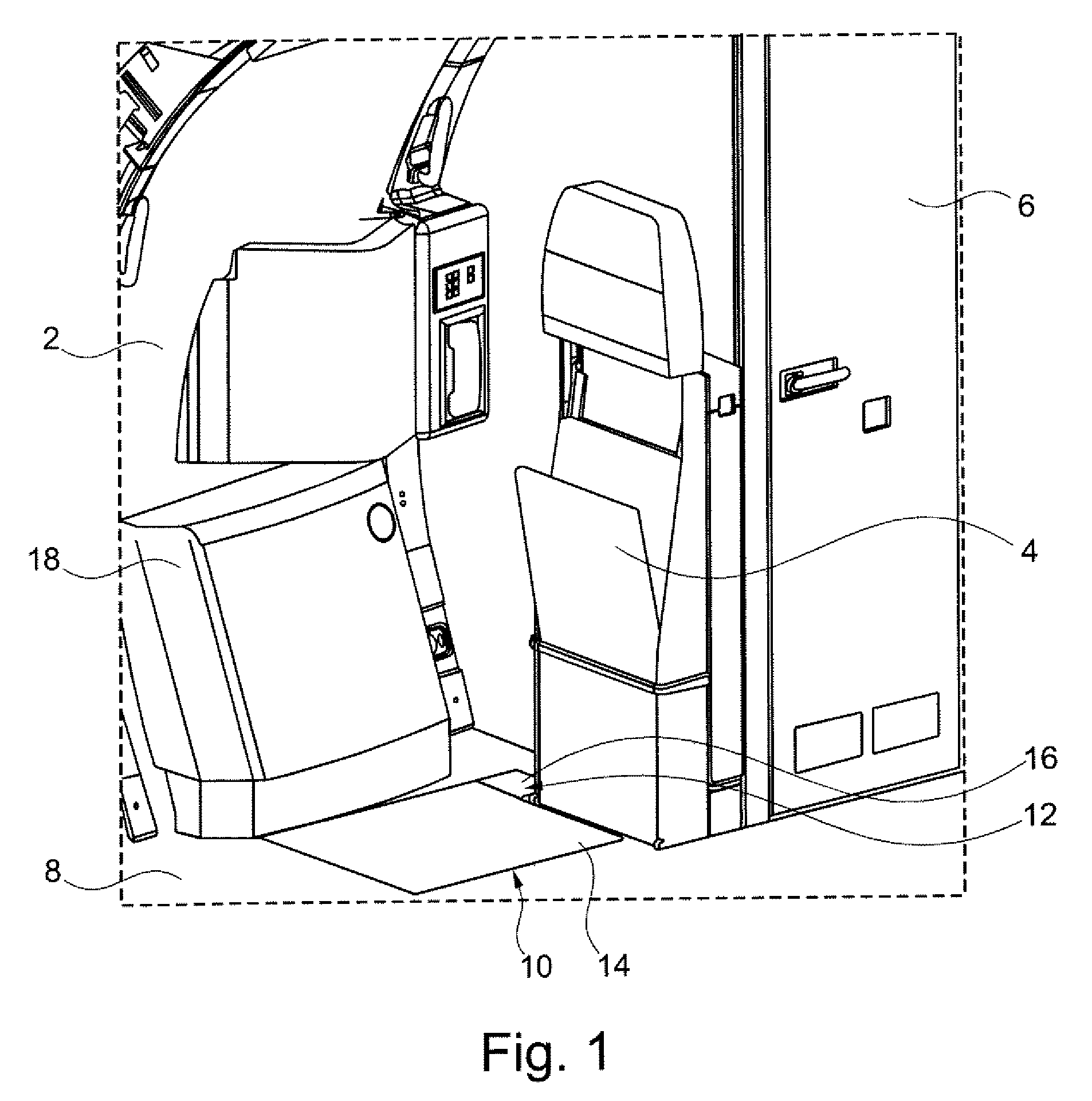Assembly and method for stowing away and removing a survival kit in a passenger cabin of an aircraft