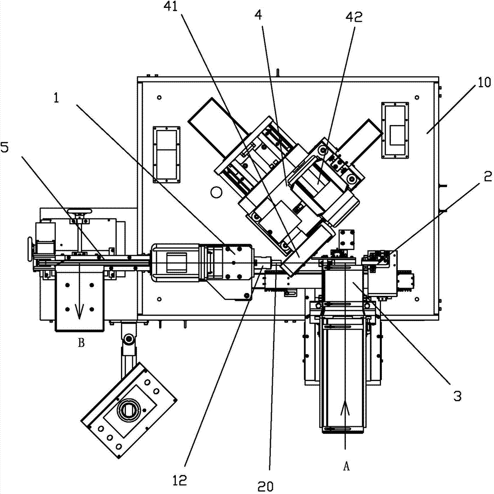 Linear feeding and discharging mechanism of full-automatic bar chamfering machine