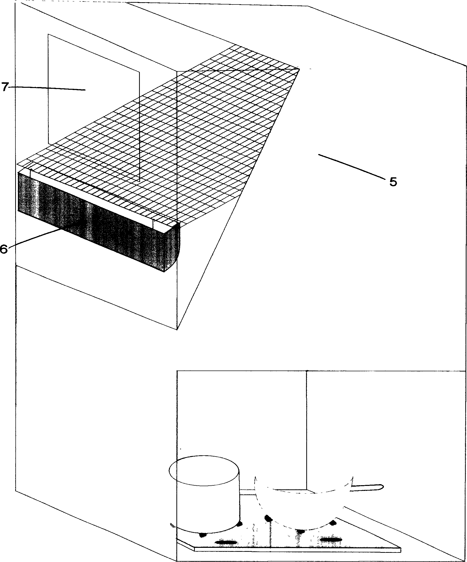 Kitchen automatic smoke discharging device