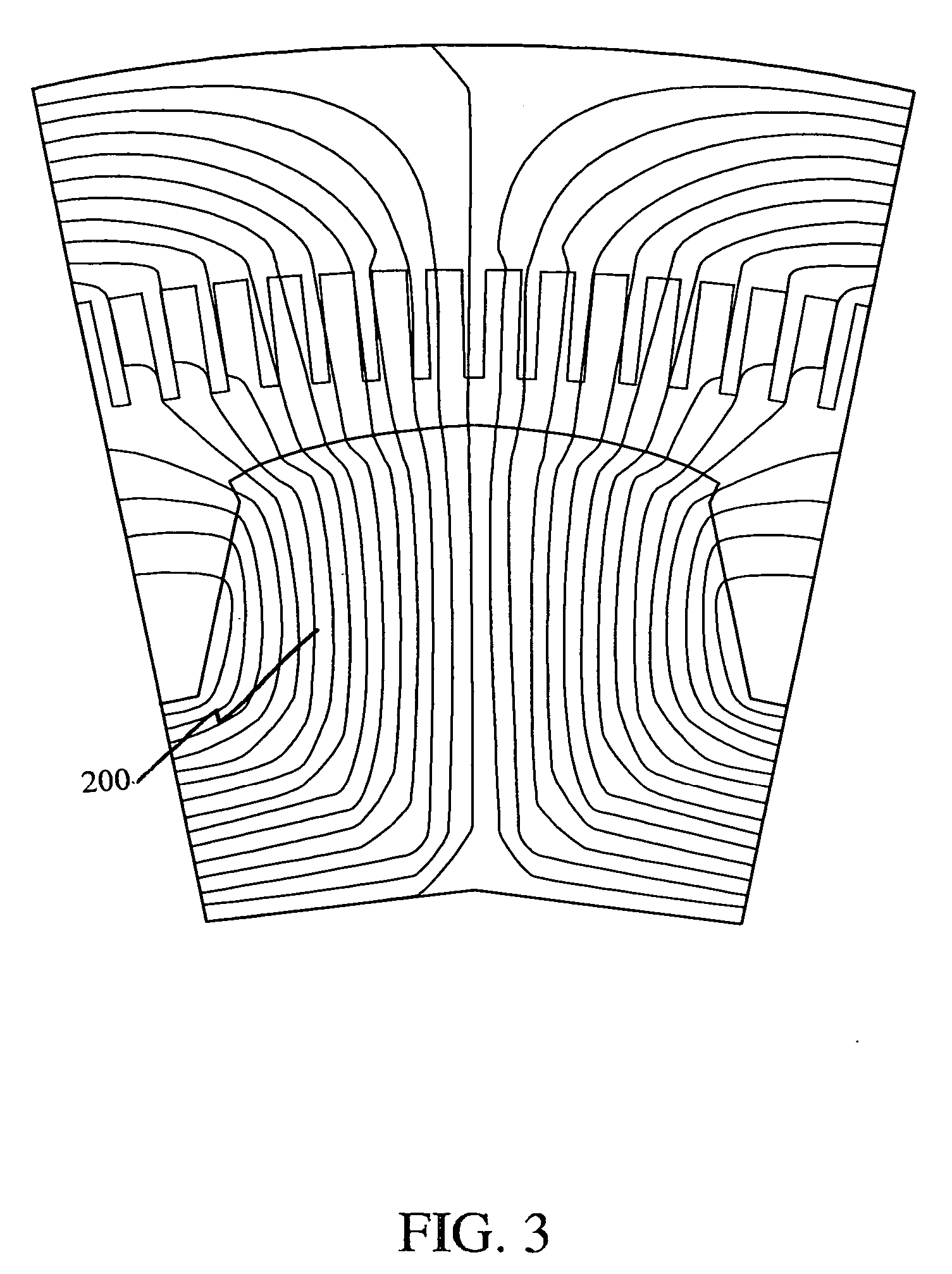 Trapezoidal field pole shape in salient machines