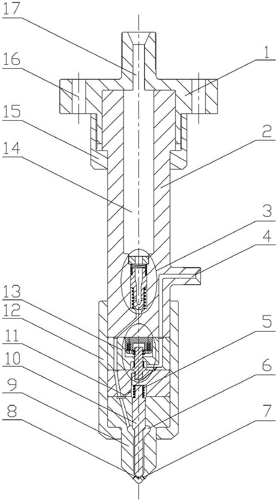 Solenoid-controlled accumulator-stabilized fuel injector