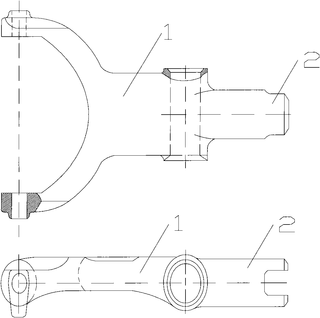 Heat treatment process of limited deep hardening of groove end of shifting fork and special device thereof