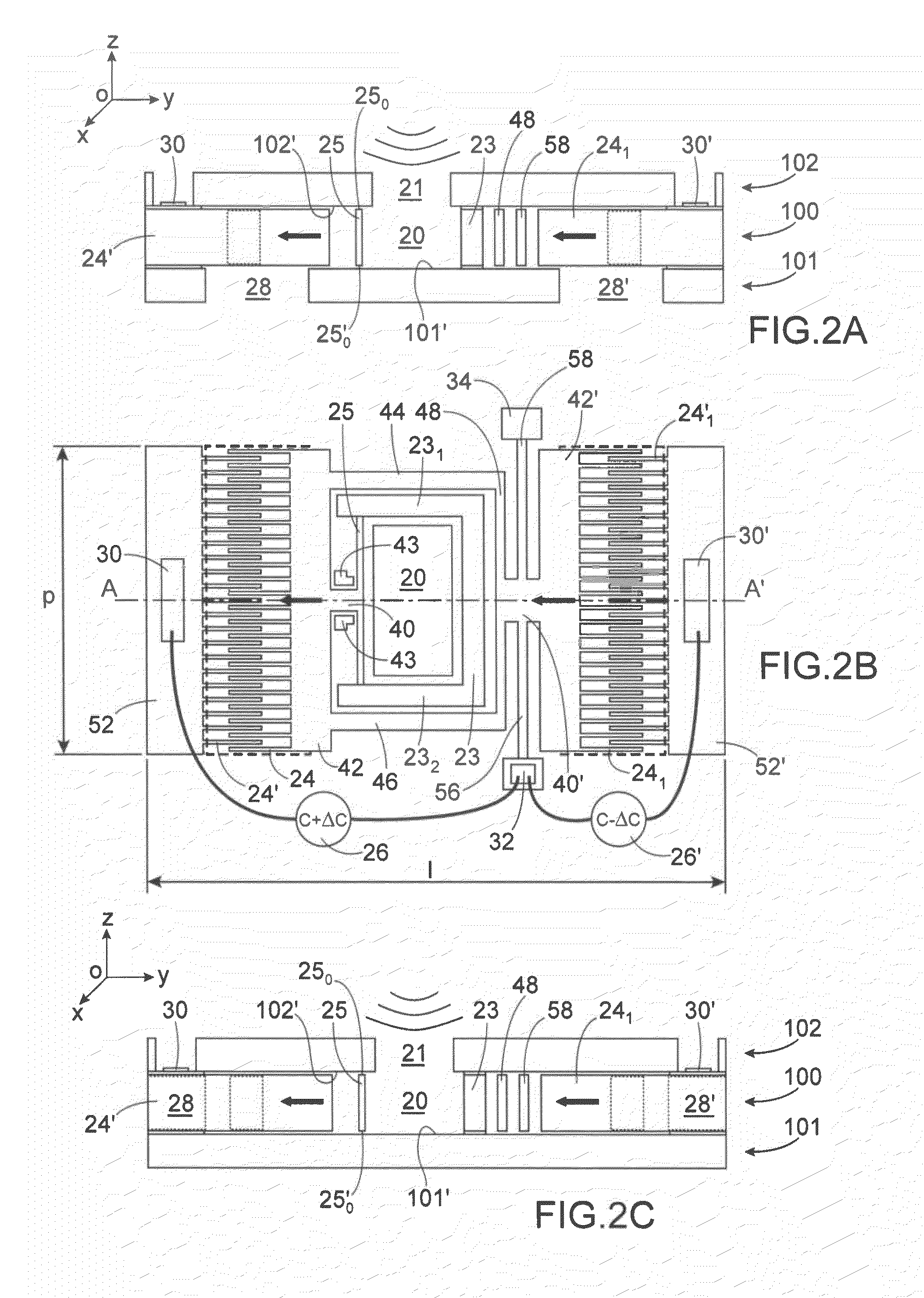 MEMS dynamic pressure sensor, in particular for applications to microphone production