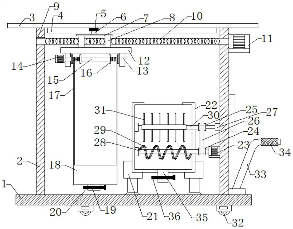 Concrete stirring device convenient to feed