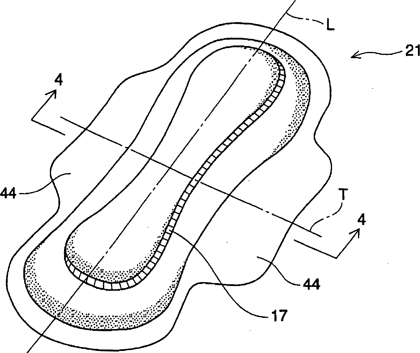 Absorbent article including airlaid mixture material containing thermoplastic fibers treated with phosphate ester or sulfate ester